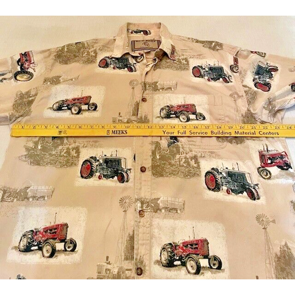 Vintage Bit and Bridle Men's Short Sleeve Western Tractors Shirt Size M - Picture 5 of 10